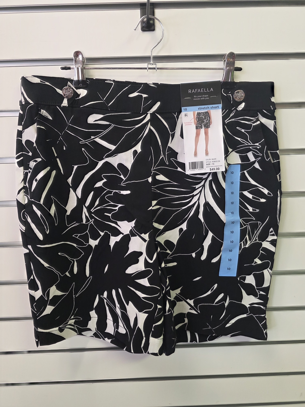 Rafaella Black & White Printed Stretch Shorts